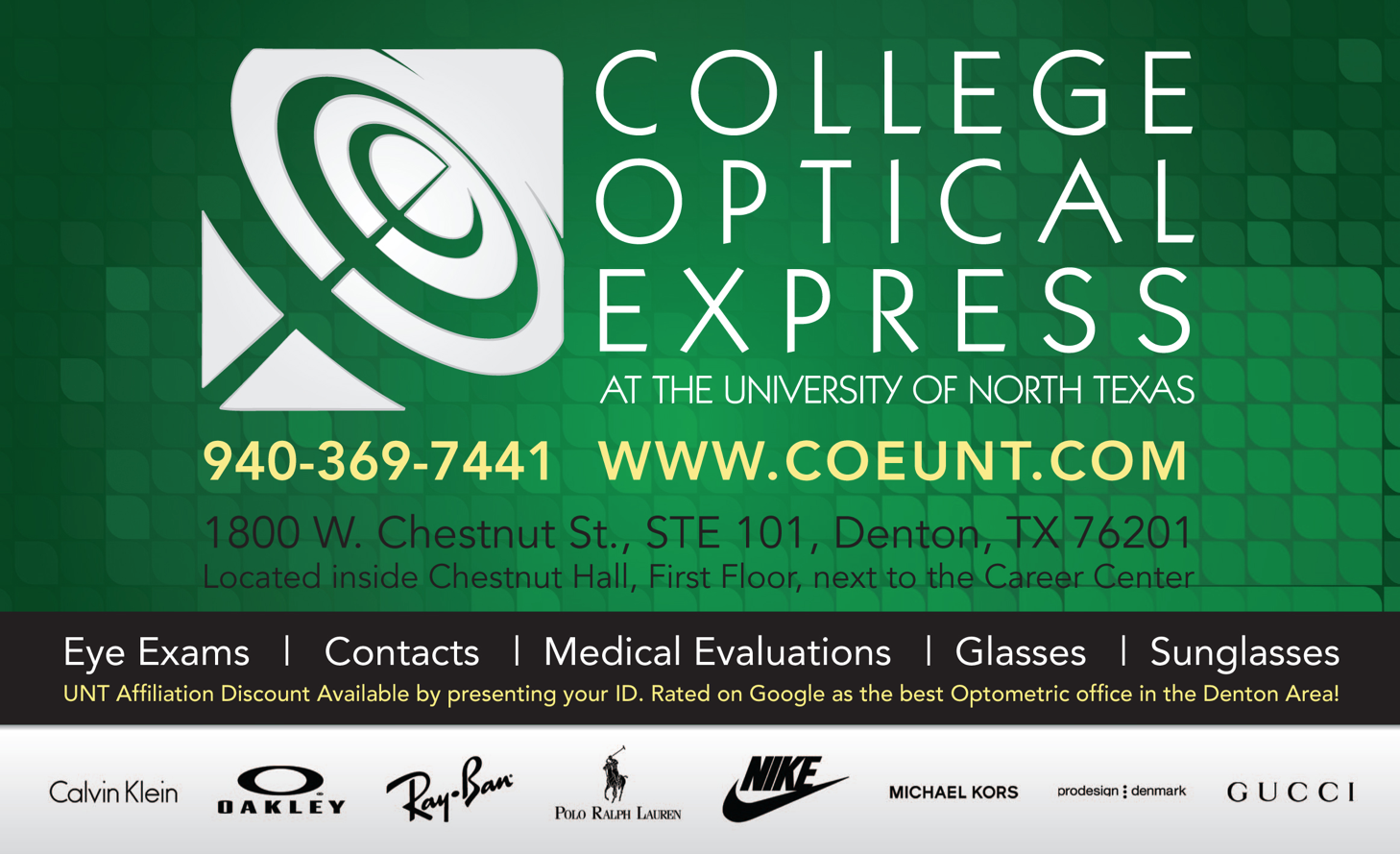 2012 Flier For College Optical Express