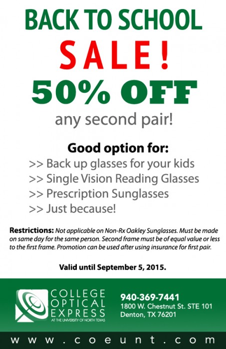 Back To School Sale 2015 - COE